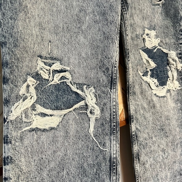 Free People NWT We The Free My Own Lane Acid Wash Distressed Straight Leg - Picture 4 of 10